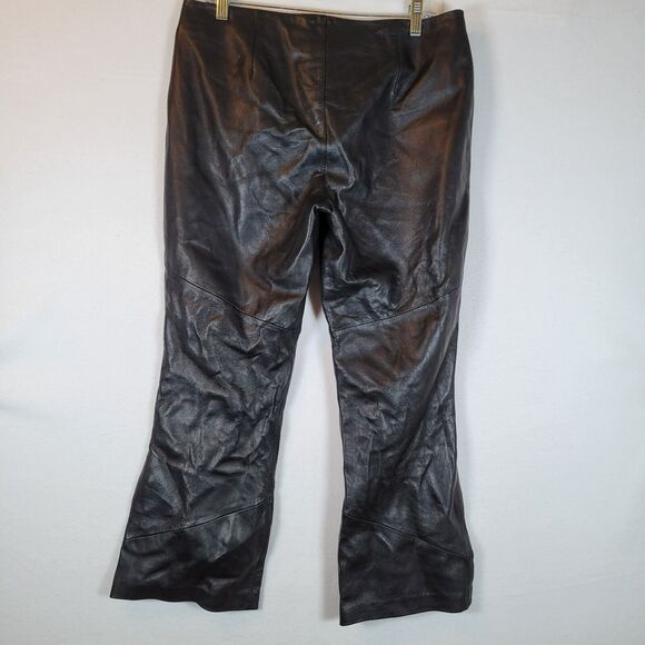 Wilsons Leather Womens Pelle Studio Cropped Pants Size 12 Black Rock Moto Grunge - Picture 8 of 8